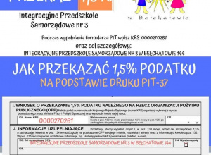 Rodzice przekazują - Dzieci zyskują! Przekaż swoje 1,5% podatku