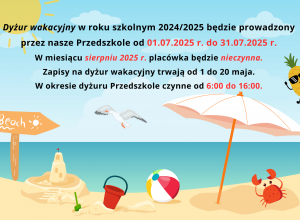 Dyżur wakacyjny w roku szkolnym 2024/2025